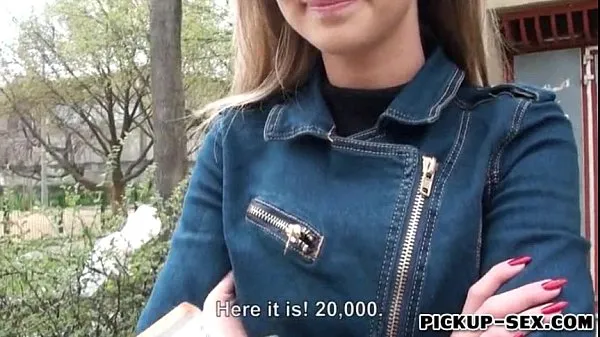 Fresh Blonde Czech girl Melanie payed for sex by stranger dude fresh Movies