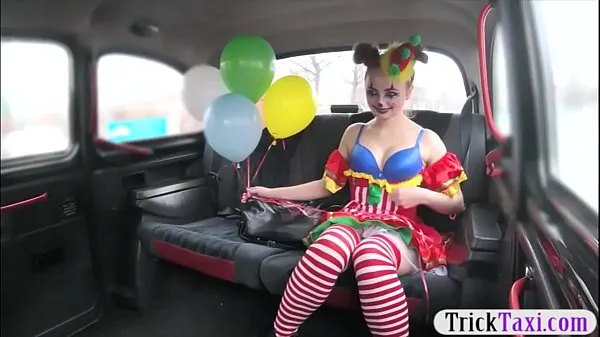 Friske Gal in clown costume fucked by the driver for free fare friske film